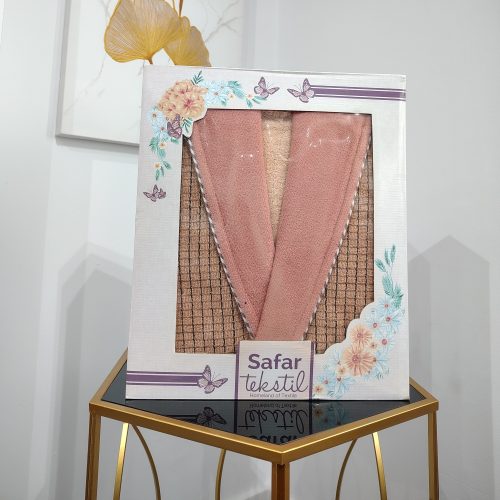 halat de baie cu gluga somon