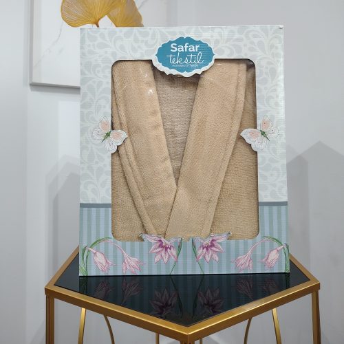 halat de baie cu guler bej