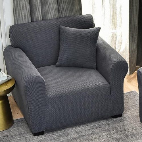 husa fotoliu gri inchis