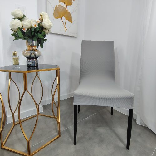 huse de scaun model jacquard gri deschis