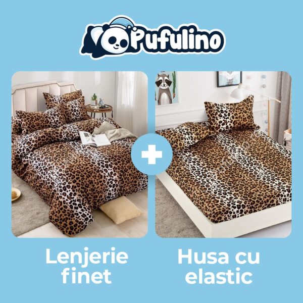 lenjerie animal print + husa de pat cu elastic