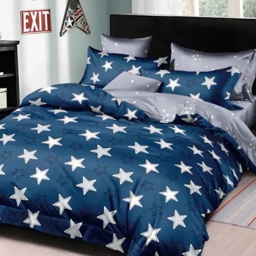 lenjerie albastra cu stele mari