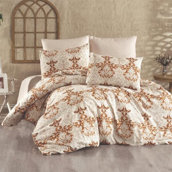 lenjerie maro cu ornamente din bumbac 100%