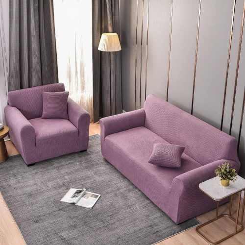 set huse canapea si fotoliu mov jacquard