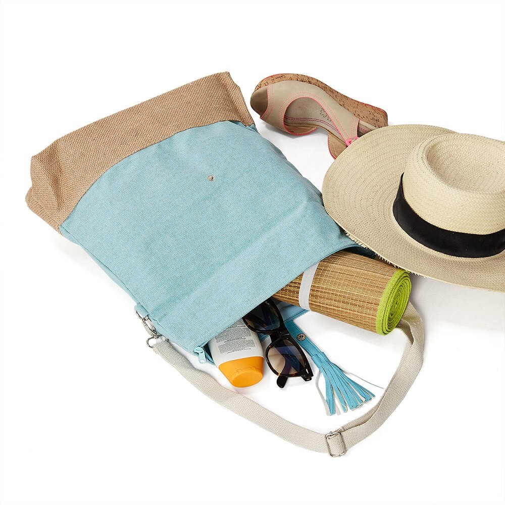geanta pentru plaja turcoaz