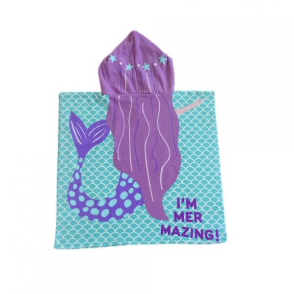 prosop de plaja copii purple mermaid