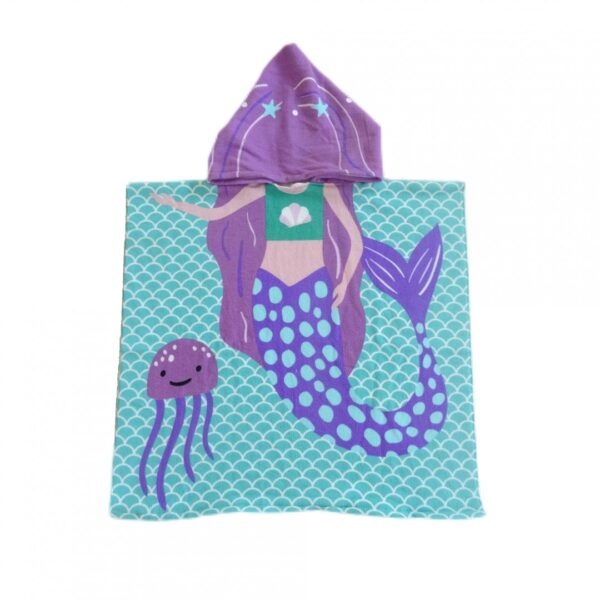 prosop de plaja copii purple mermaid