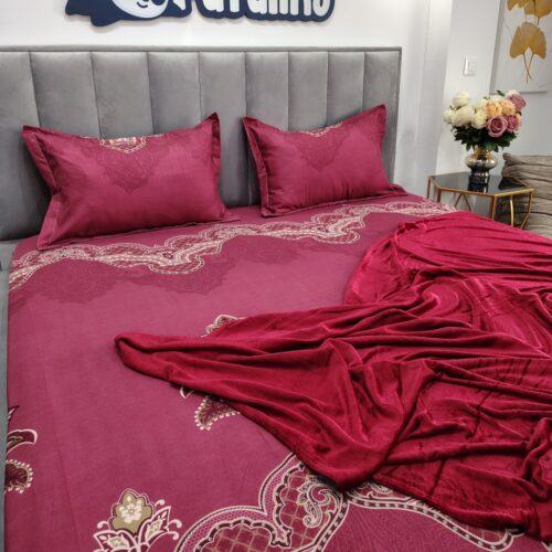 husa de pat grena cu ornamente (2)