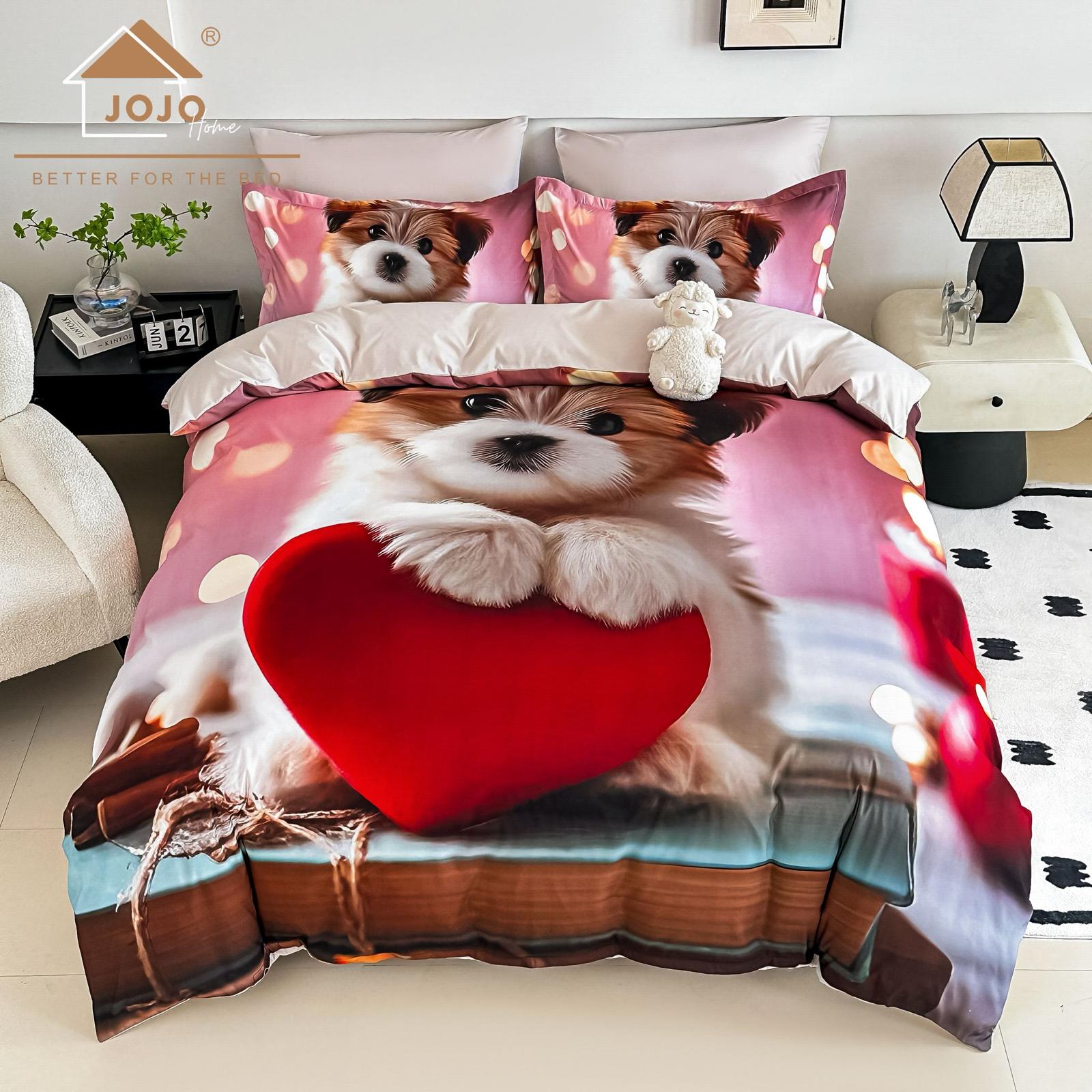 lenjerie 5d cu catelus inimioara lenjerie 5d cu catelus inimioara