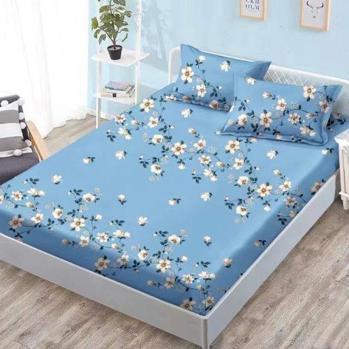 husa bleu cu floricele albe