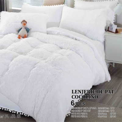 lenjerie cocolino fluffy alb