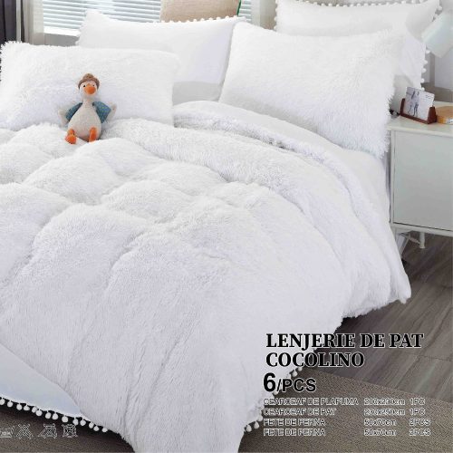 lenjerie cocolino fluffy alb