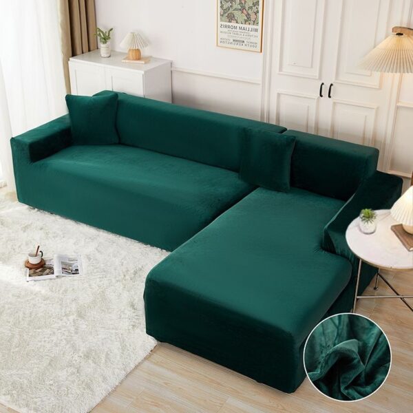 husa catifea coltar - verde