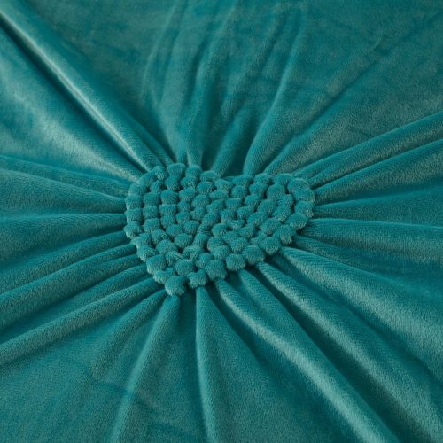 lenjerie pufoasa din catifea turcoaz-broderie