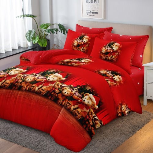 lenjerie rosie cu ursuleti