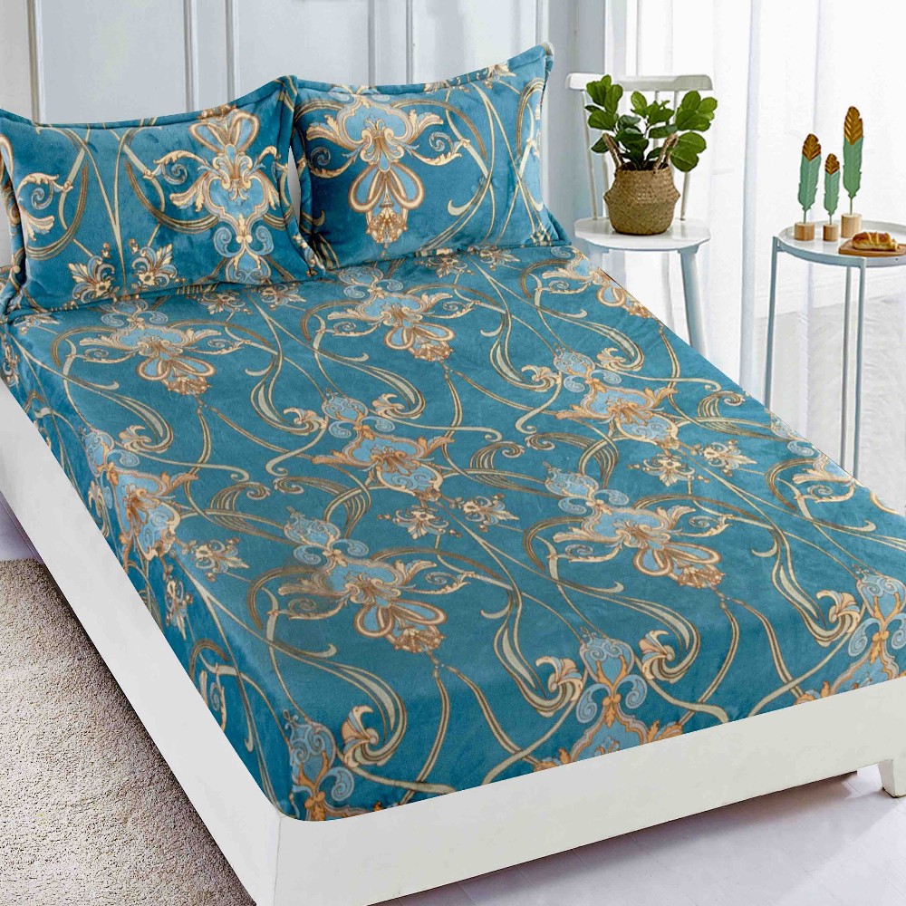 husa cocolino turcoaz cu ornamente aurii husa cocolino turcoaz cu ornamente aurii