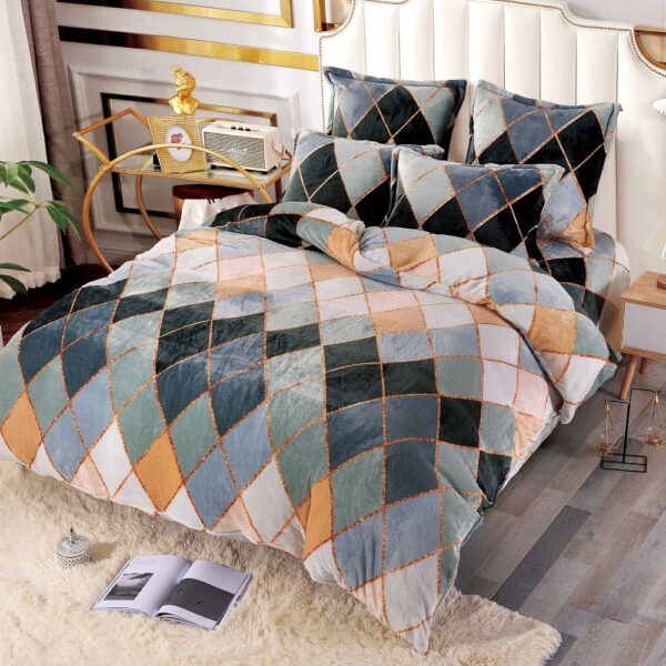 lenjerie cocolino multicolora cu forme geometrice