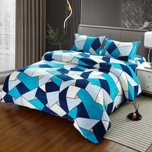 lenjerie cocolino albastra cu forme geometrice