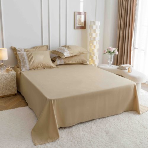 lenjerie cu pliuri inimioare si broderie - bej