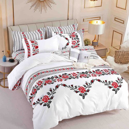 lenjerie de pat din finet model etnic - traditional dobrogea