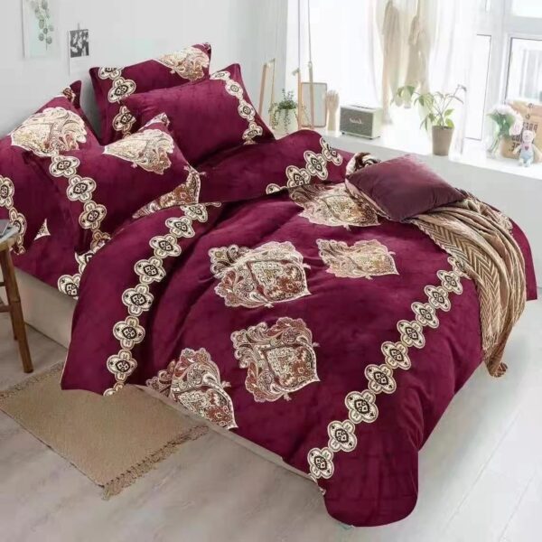 lenjerie cocolino grena cu ornamente