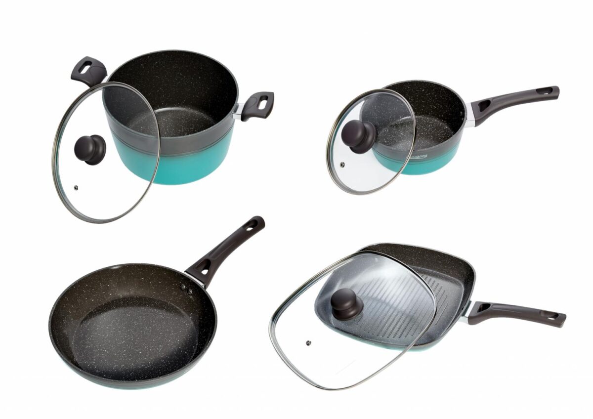 set gatit oale si tigai 7 piese aluminiu green cook heinner