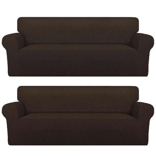 husa canapea 3 locuri gerbera maro