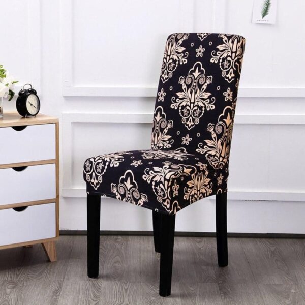 huse de scaun velvet neagra cu ornamente