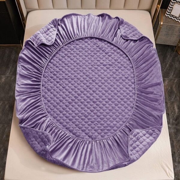 husa de pat catifea violet