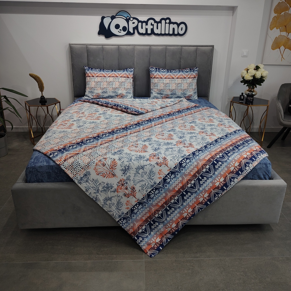 lenjerie bumbac randorce albastra cu ornamente lenjerie bumbac randorce albastra cu ornamente (2)