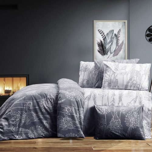 lenjerie de pat ranforce gri