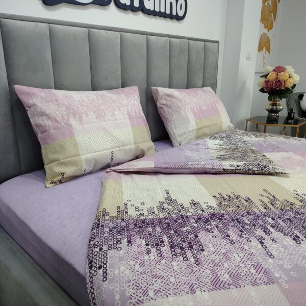 lenjerie de pat ranforce lila