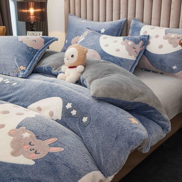 lenjerie albastra cu luna - sweet dreams cearceaf cu elastic cocolino