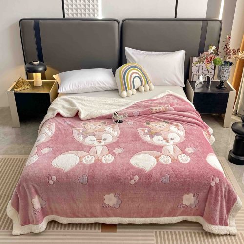 patura cu blanita roz vulpita