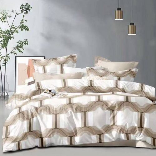 lenjerie finet crem maro abstract