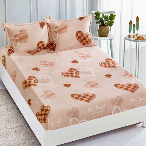 husa cocolino bej cu inimi