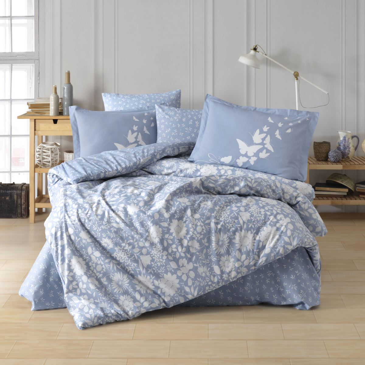 lenjerie bumbac poplin hobby hira mavi lenjerie bumbac poplin hobby hira mavi