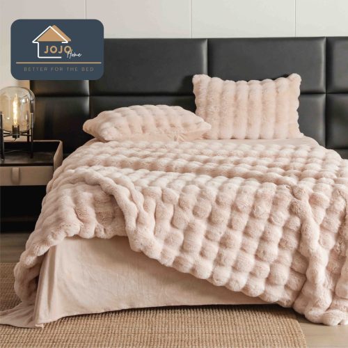 lenjerie de lux blanita iepure somon