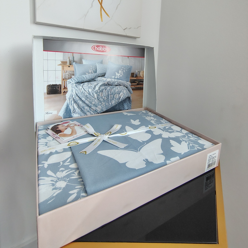 lenjerie de pat bumbac poplin albastra (3) lenjerie de pat bumbac poplin albastra