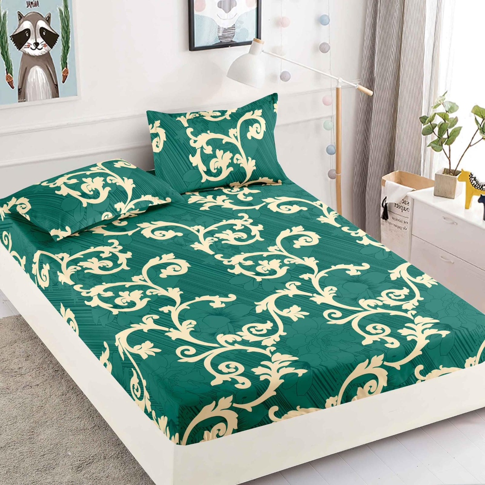 husa de pat finet verde cu ornamente husa de pat finet verde cu ornamente
