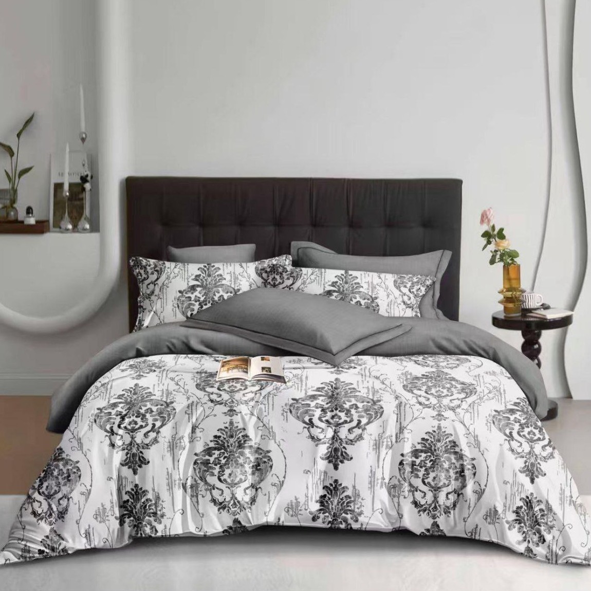 lenjerie alb gri cu ornamente victoriene lenjerie alb gri cu ornamente victoriene