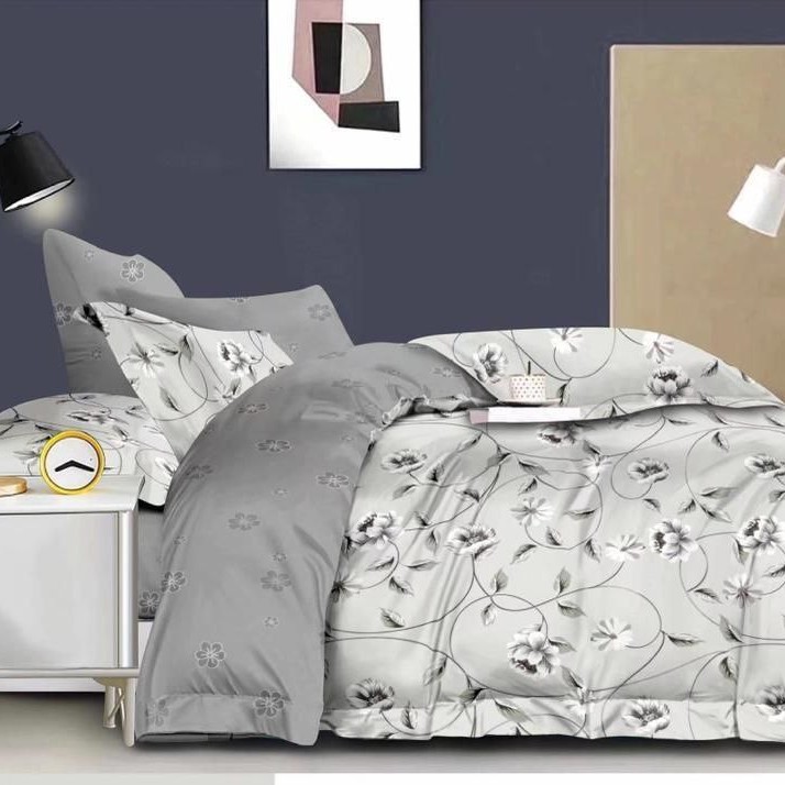 lenjerie gri cu flori lenjerie gri cu flori