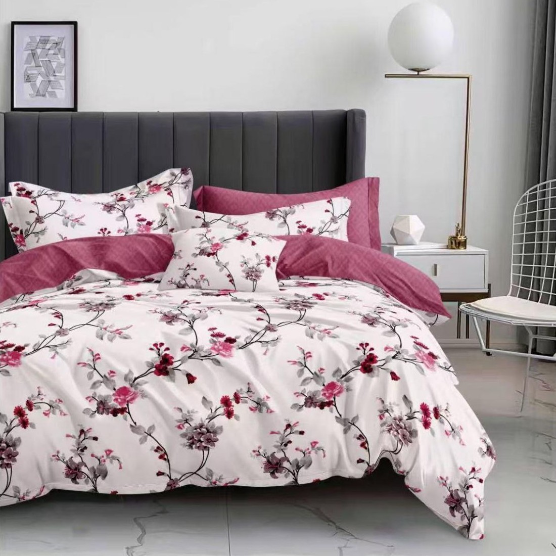 lenjerie roz cu flori lenjerie roz cu flori