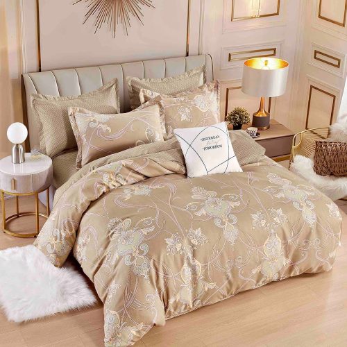 lenejrie de pat finet bej cu ornamente