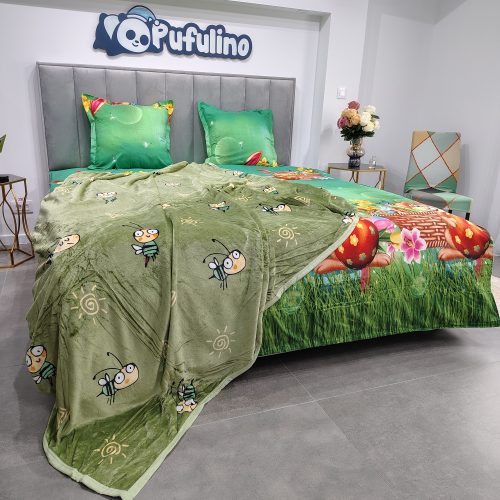 patura cu bordura cu albinute