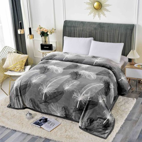 patura cu bordura gri cu fulgi