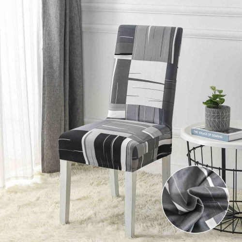 Huse scaune gri cu patratele