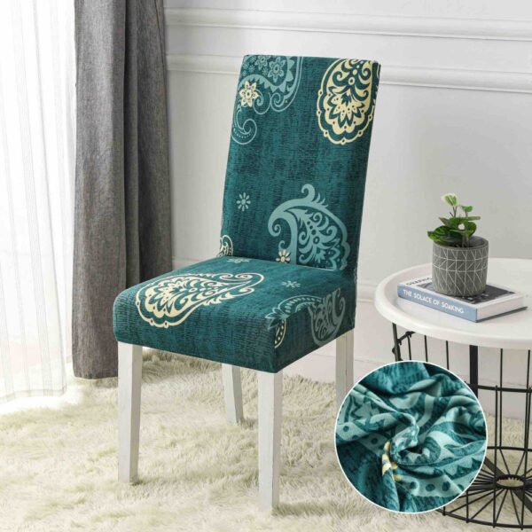 Huse scaune verde cu model cu abstract