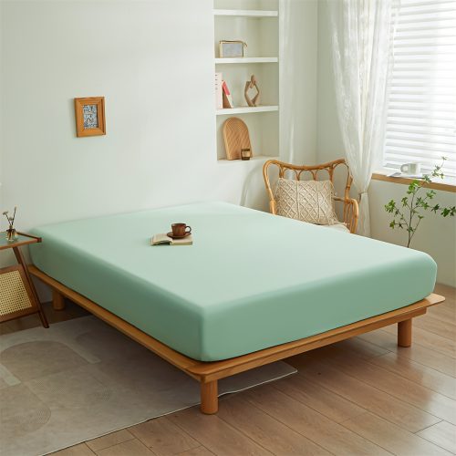 husa de pat cu elastic tip jersey verde