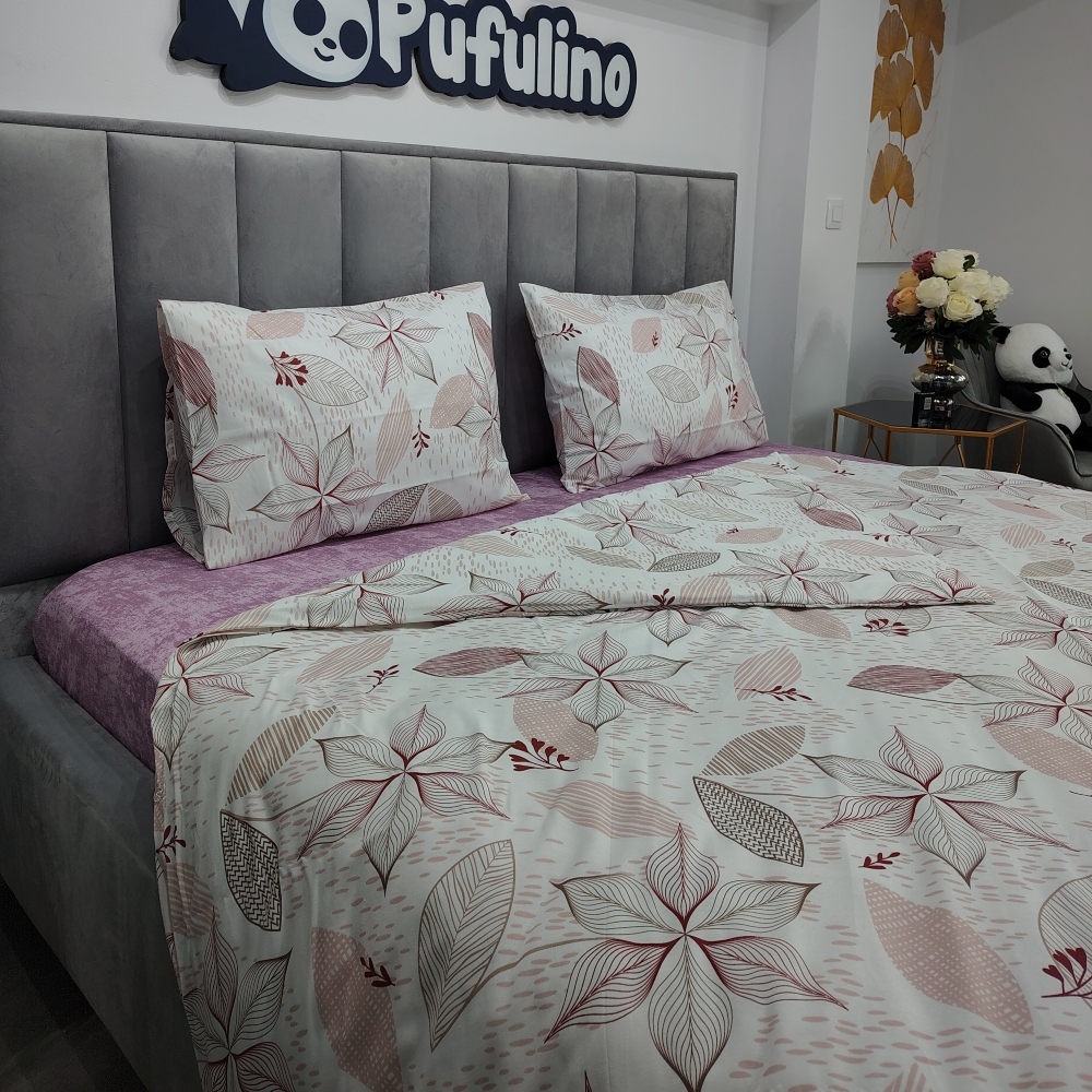 lenjerie bumbac randorce lila cu flori (2) lenjerie bumbac randorce lila cu flori
